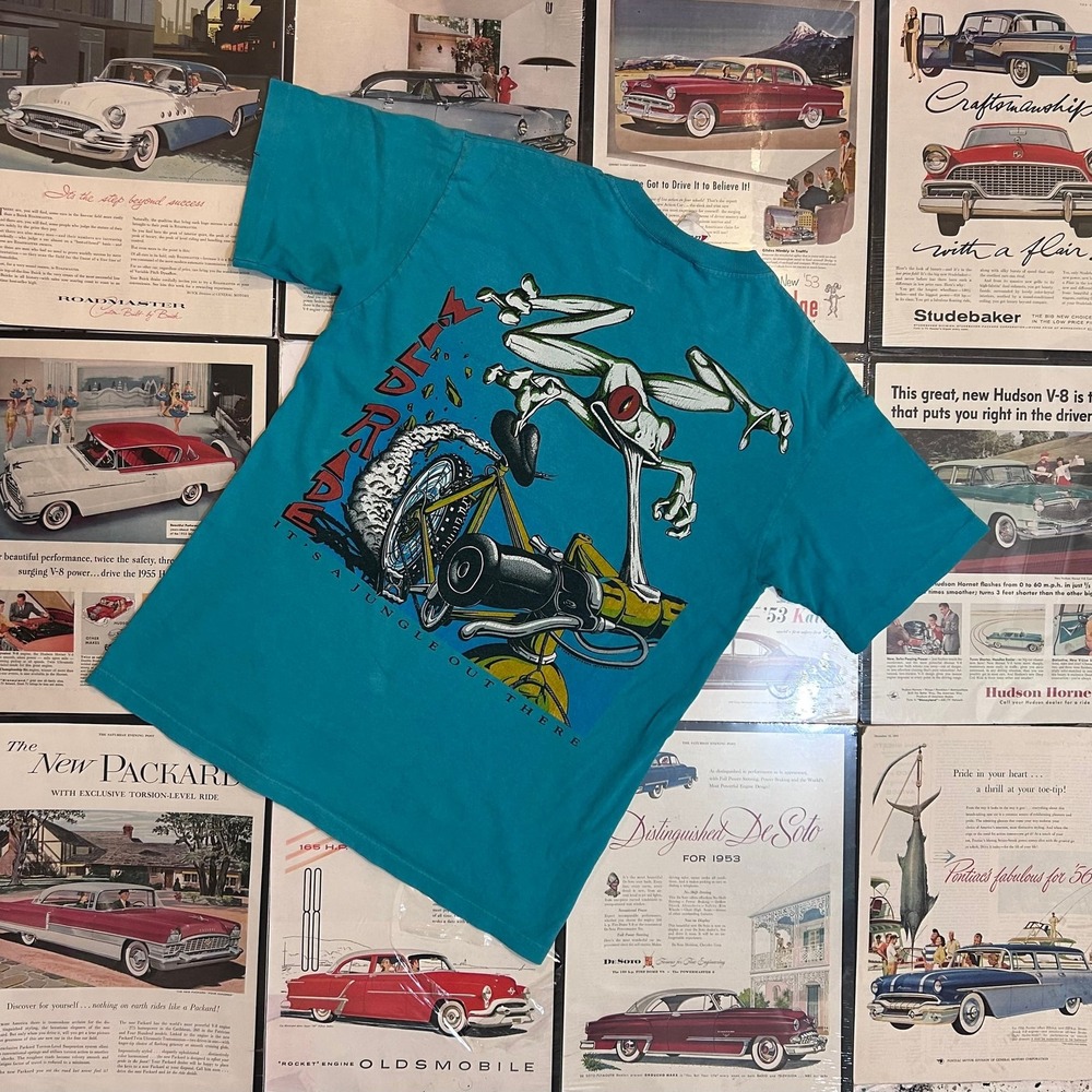 Vintage 90s Lifestyles It's A Jungle Out There Mountain Bike T-Shirt Men's M